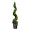 4ft. LED UV Resistant Boxwood Spiral Topiary Tree in Decorative Planter